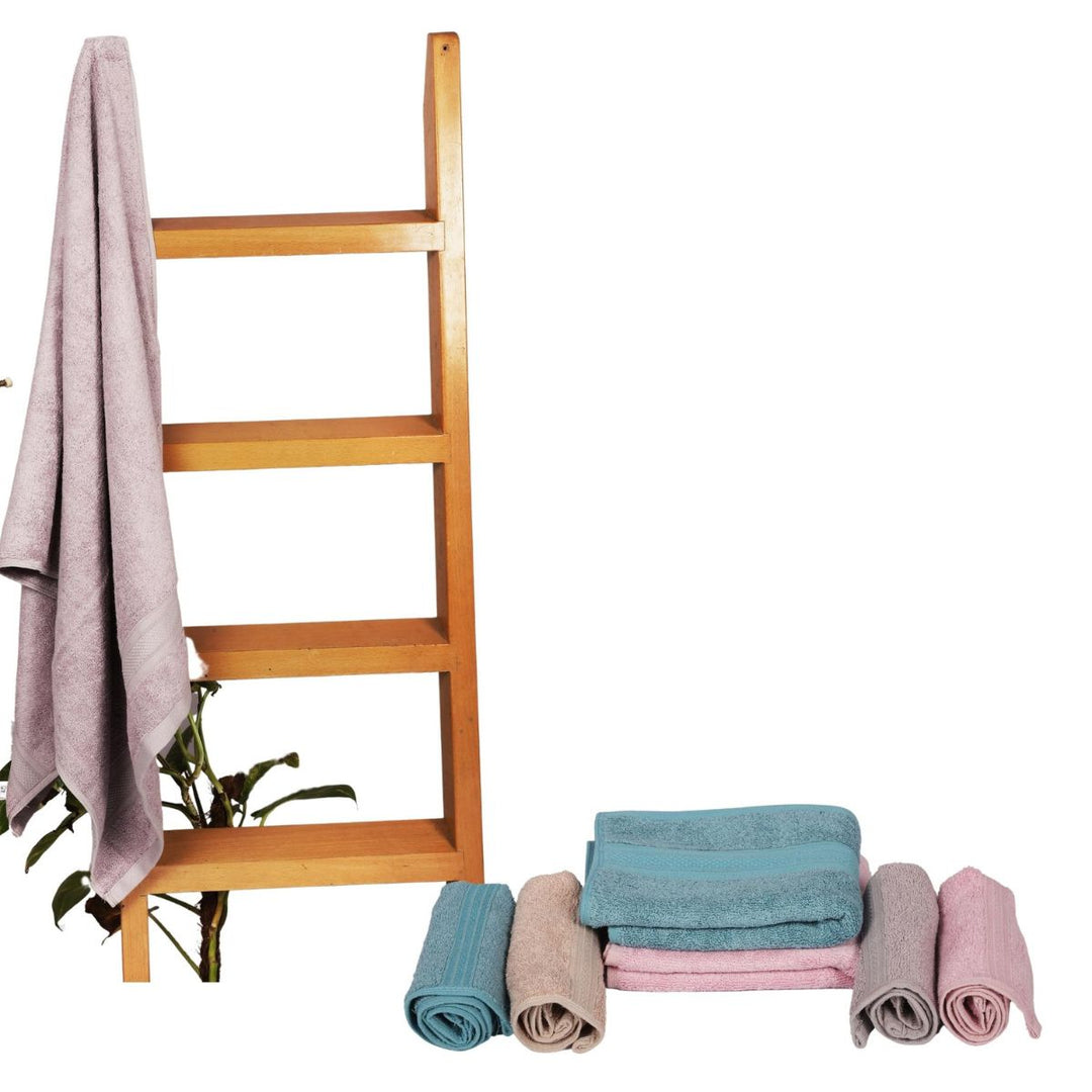 Bamboo Towel In Family Pack | Soft | Grape | Set Of 7