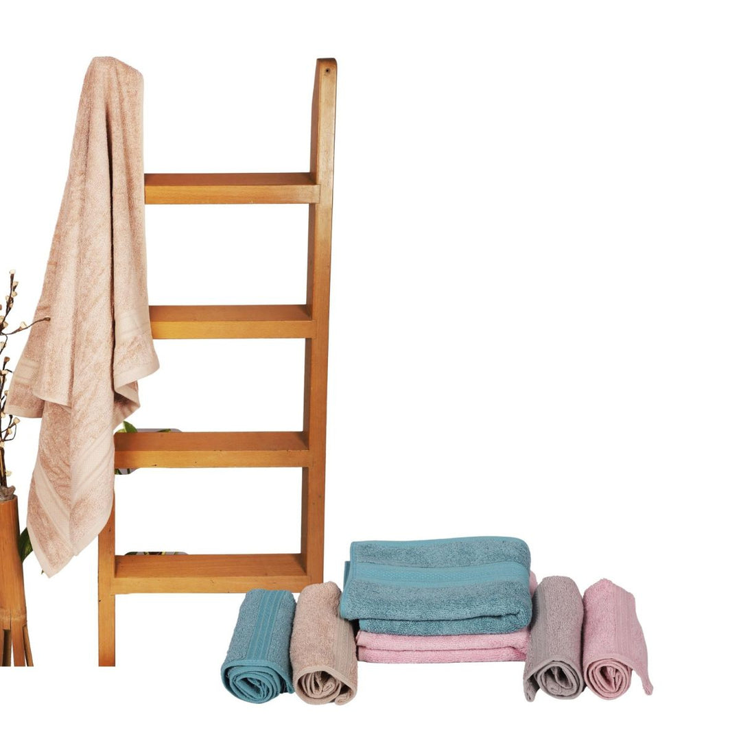 Bamboo Towel In Family Pack | Soft | Beige | Set Of 7