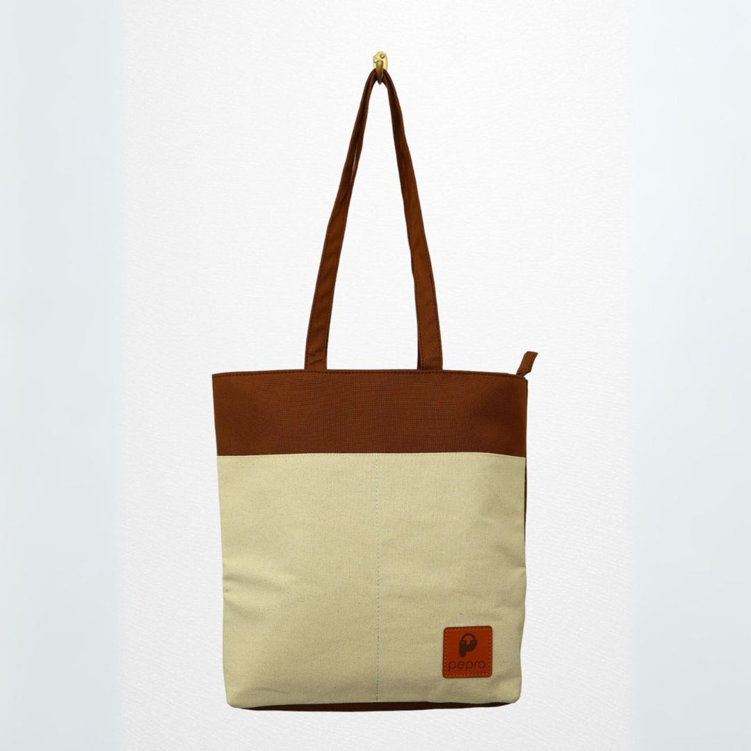 Dual Shade Shopper Tote Bag | Cotton Canvas | Hand-Crafted | Minimalistic Chic