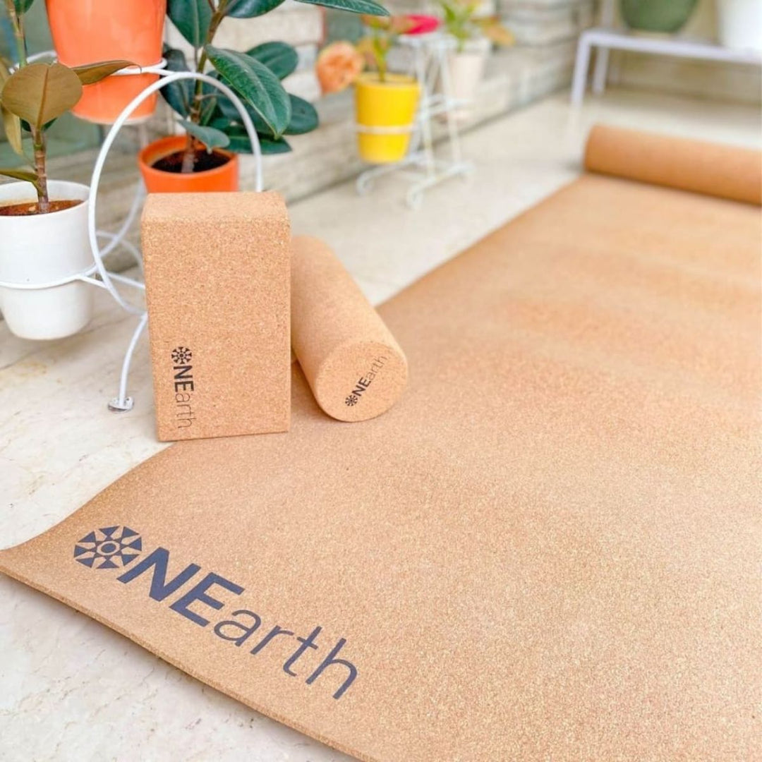 Cork Yoga Mat | Rubber Amalgamated | Anti-Bacterial | Skid Free