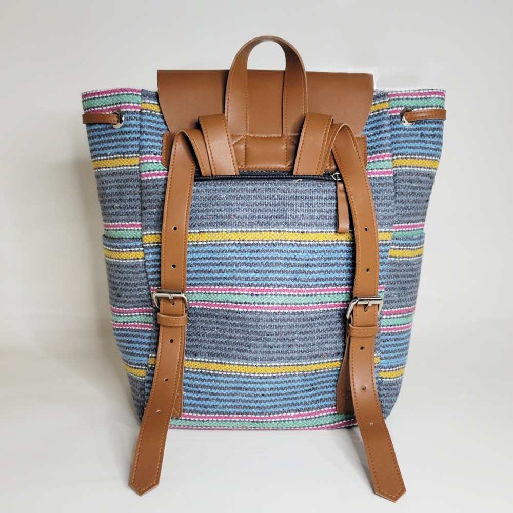 Multicoloured Stripes Khes Backpack | Hand-Crafted | Traveler Bag