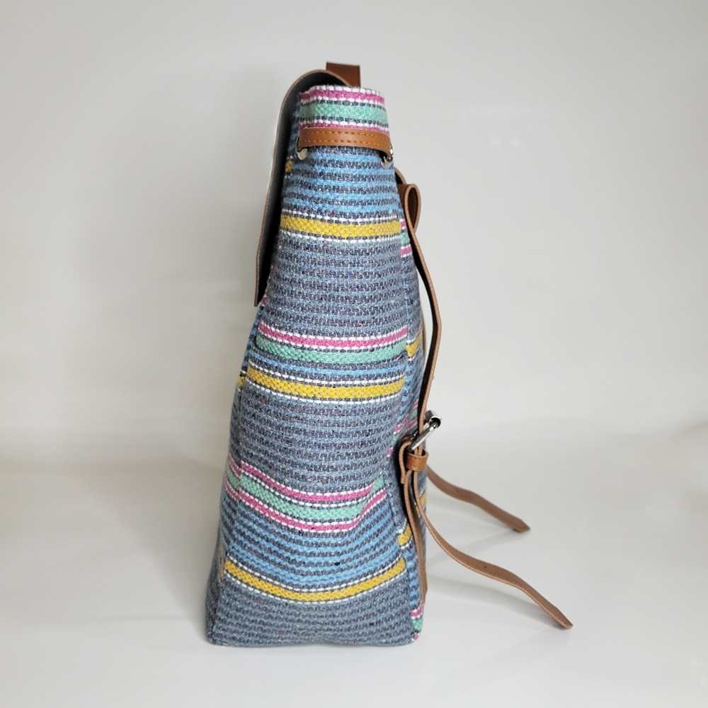 Multicoloured Stripes Khes Backpack | Hand-Crafted | Traveler Bag