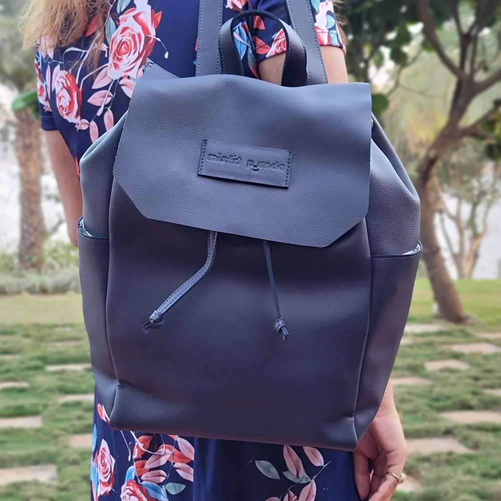Navy Backpack | Smart Travel Essential | Cactus Leather Made