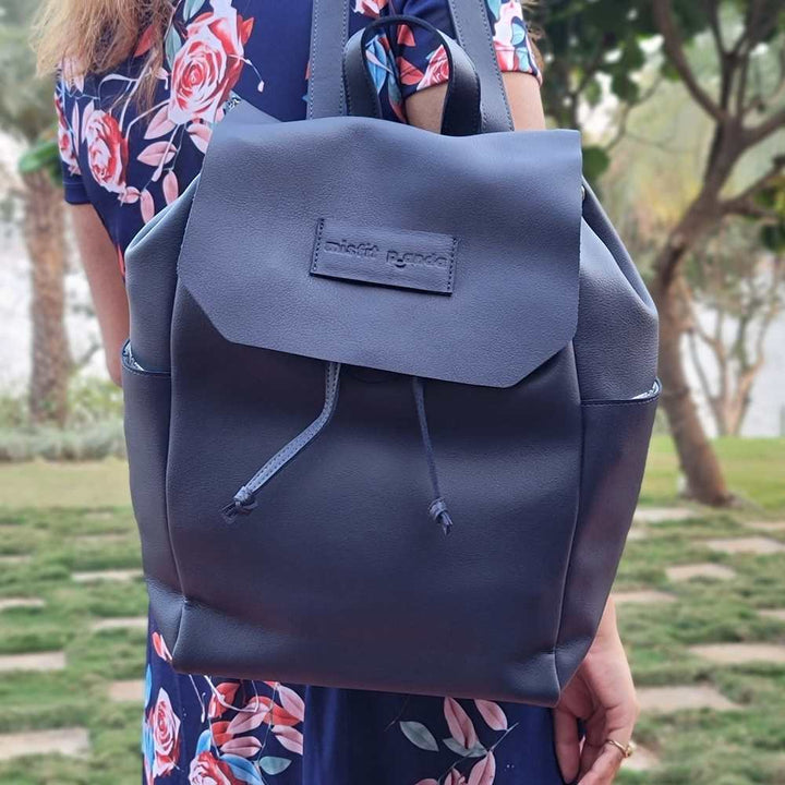 Navy Backpack | Smart Travel Essential | Cactus Leather Made