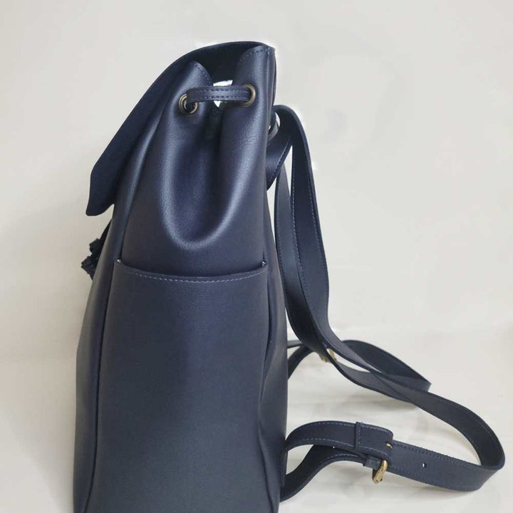 Navy Backpack | Smart Travel Essential | Cactus Leather Made