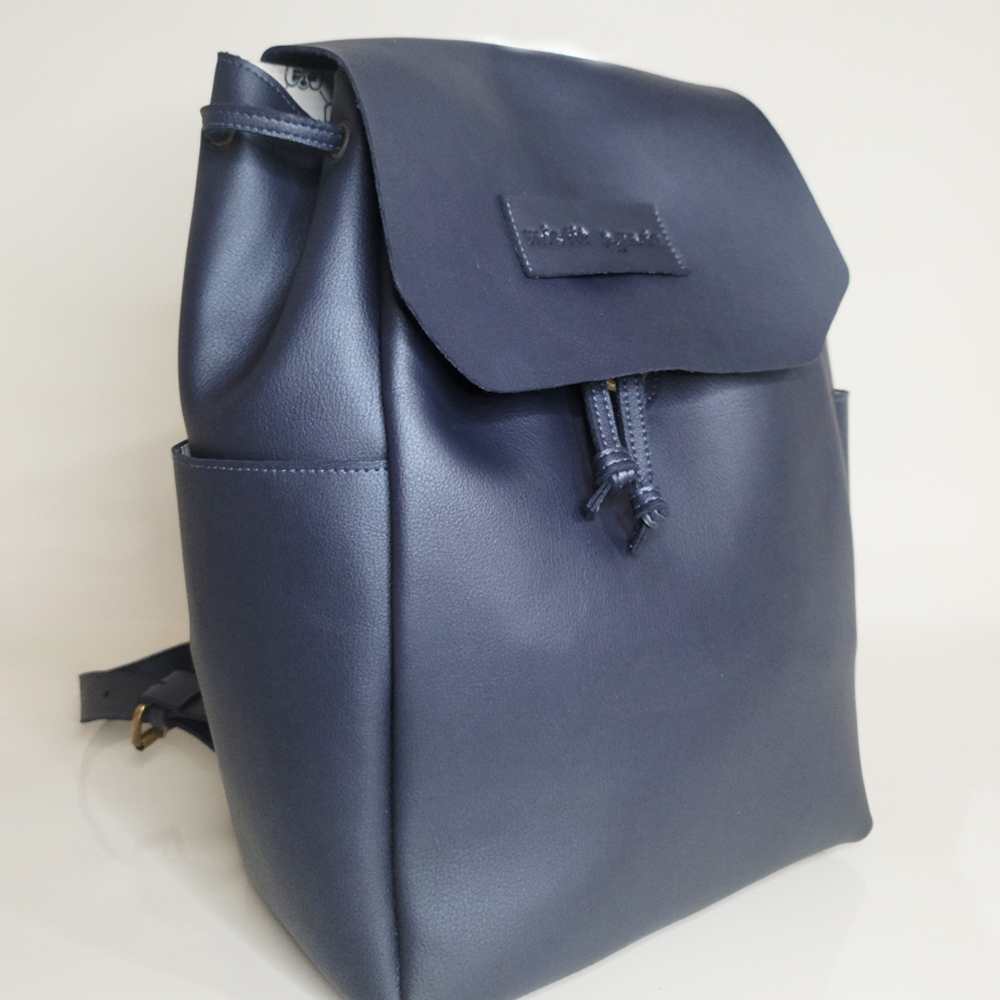 Navy Backpack | Smart Travel Essential | Cactus Leather Made