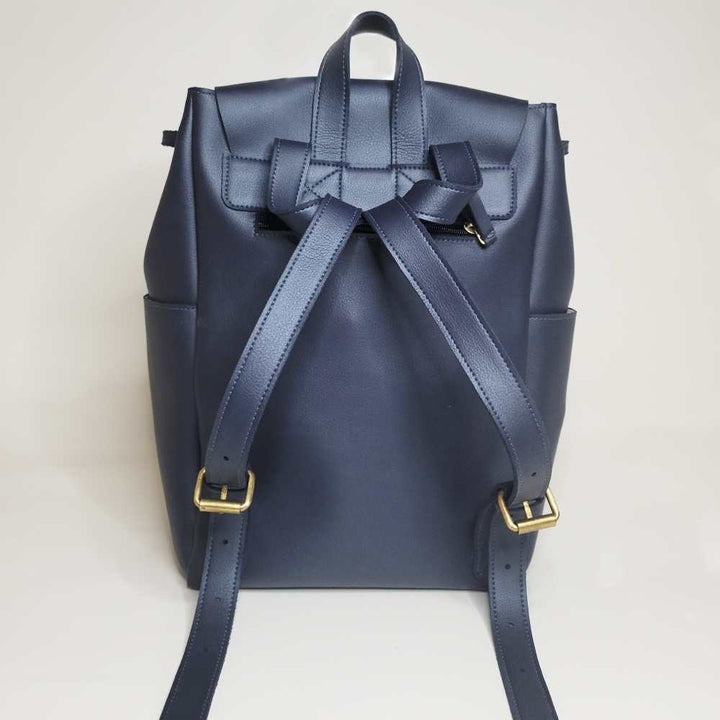 Navy Backpack | Smart Travel Essential | Cactus Leather Made