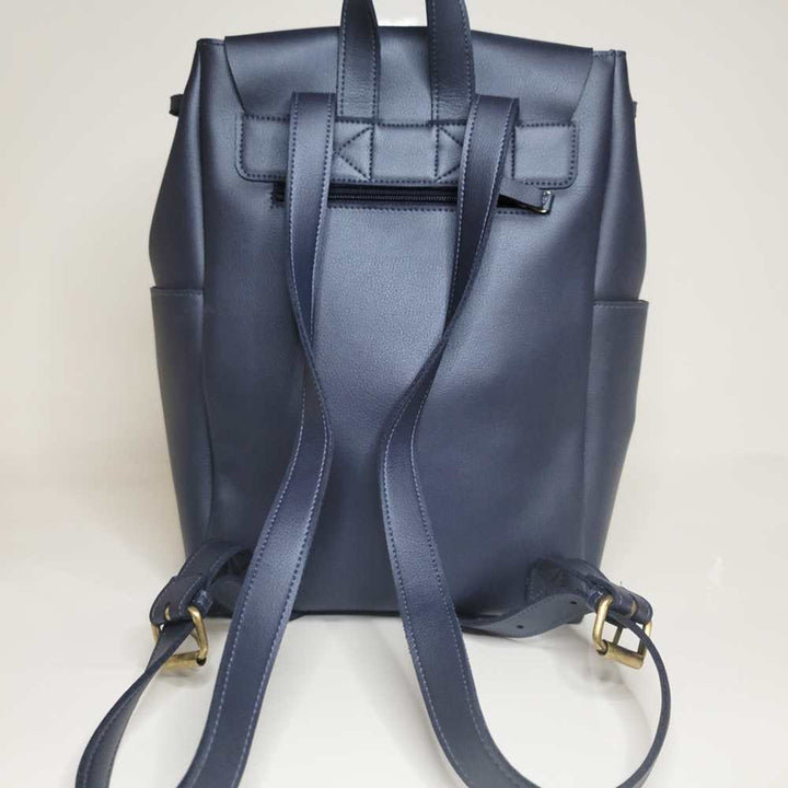 Navy Backpack | Smart Travel Essential | Cactus Leather Made