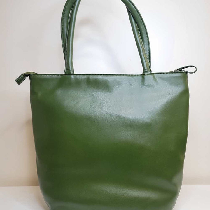 Emerald Green Tote Bag | Made of Cactus Leather | Crisp Design