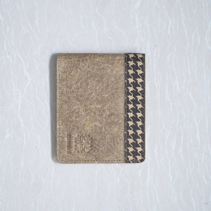 Men Wallet | Coconut Leather | 2 Cash & 1 Coin Pocket | Printed Accent | Peanut Brown