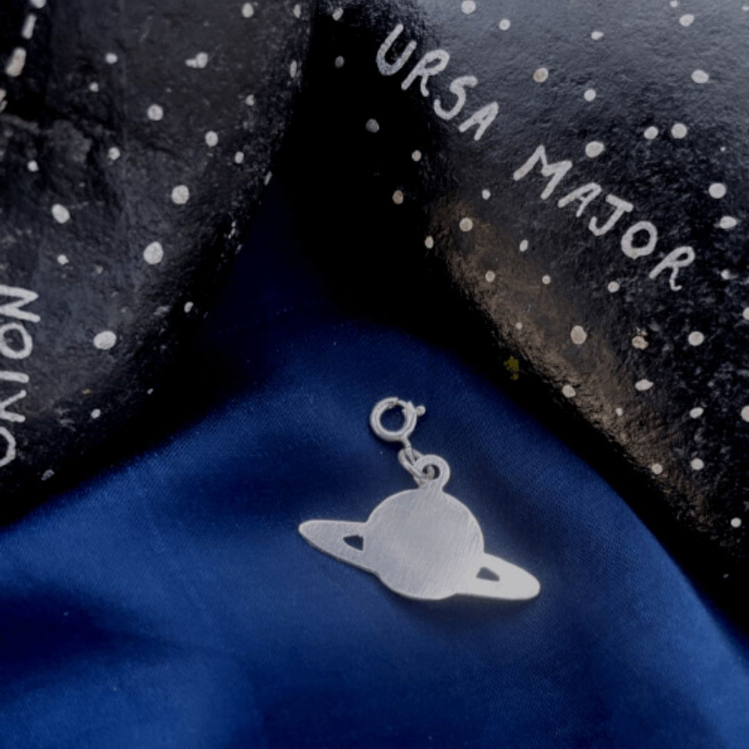 Hand-Crafted Cronos Planet Pendant | Celestial Silver Jewellery