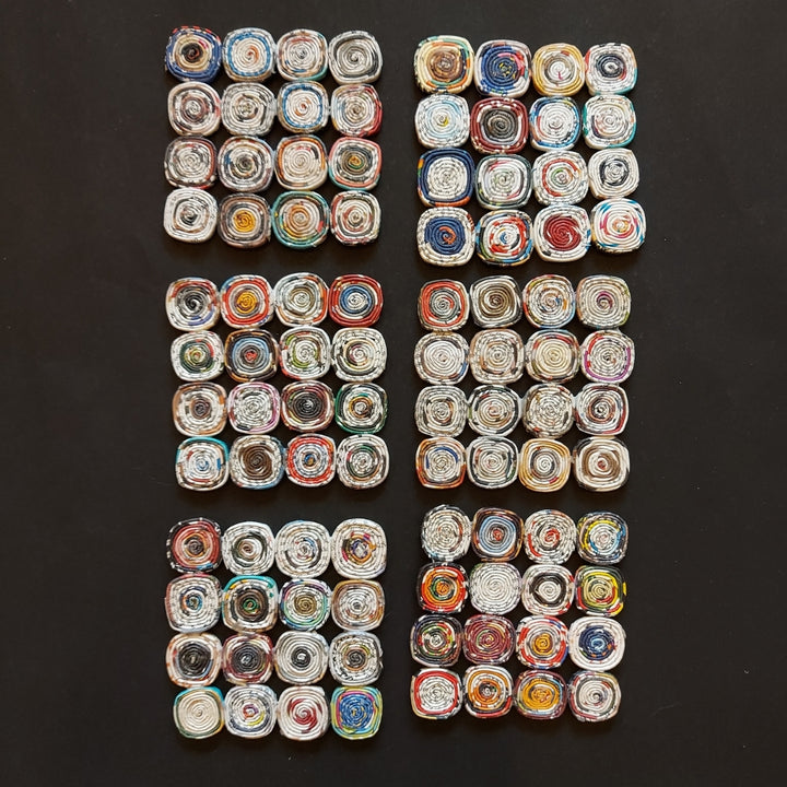 Artistic Paper Coiled Coaster | Unique Table Ware | Durable | Set of 6
