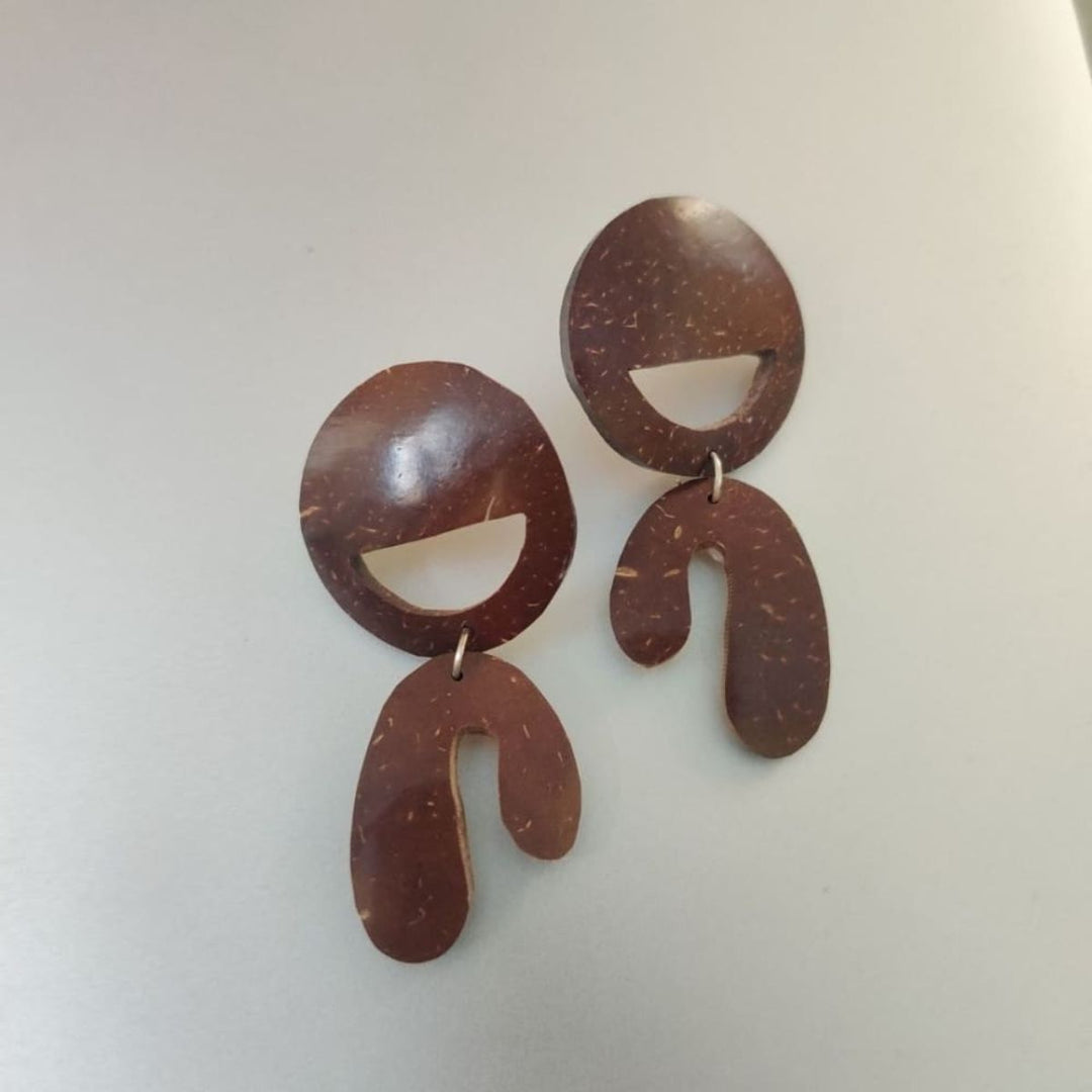 Coconut Shell Stylish Dangler Earrings | Artistic