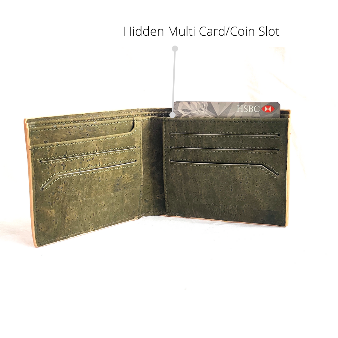 Kakapo Bifold Wallet | Cork | Unisex | Water Resistant | Tan