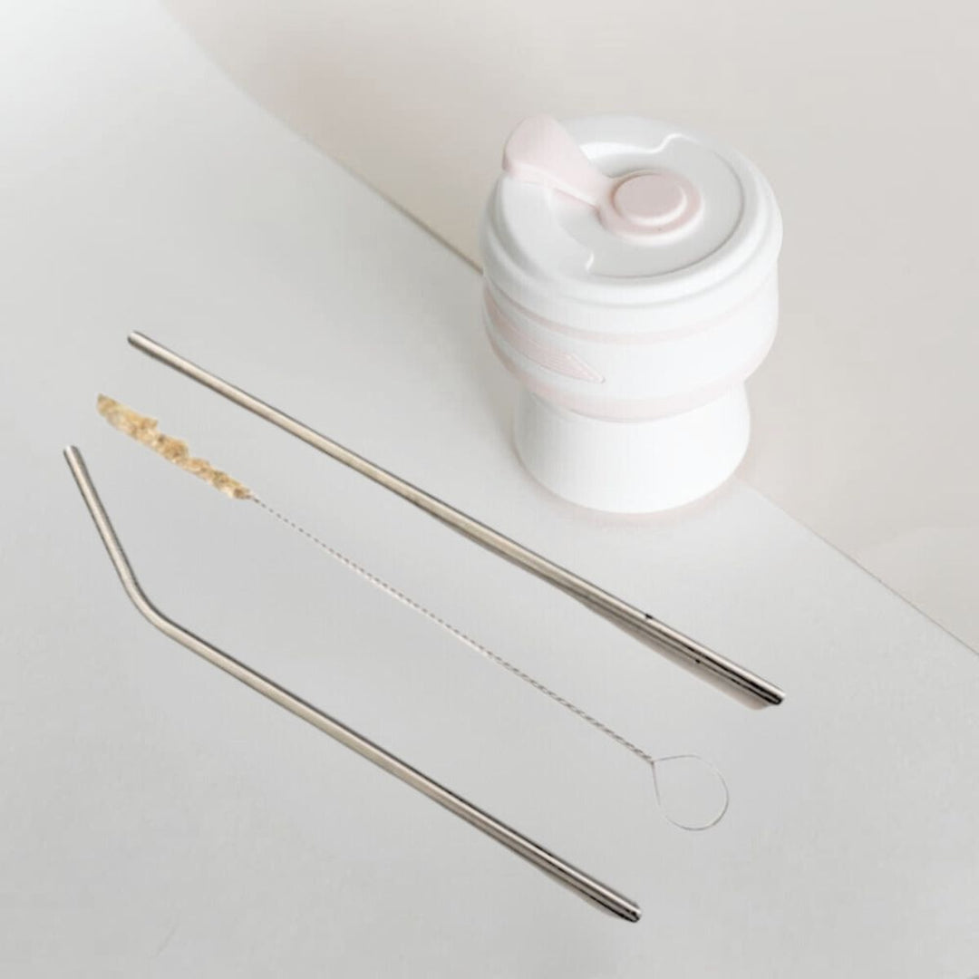 Stainless Steel Straws With Sisal Fibre cleaner | Pack Of 2