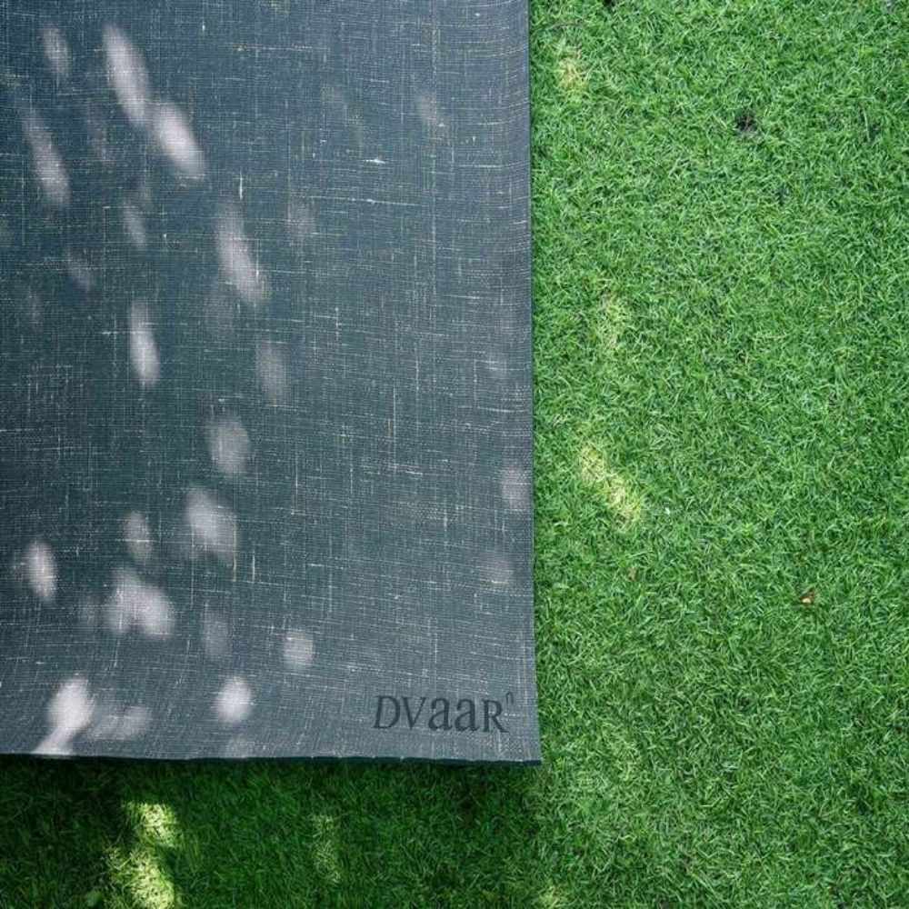 Yoga / Pilate Mat | Made of Rubber And Jute | Strong & Sturdy | Black