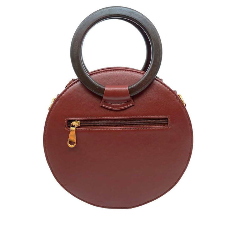 Women Handheld-cum-Sling Bag | Cactus Leather | Cherry Brown