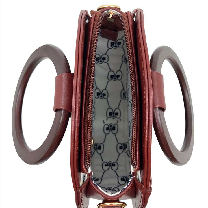 Women Handheld-cum-Sling Bag | Cactus Leather | Cherry Brown