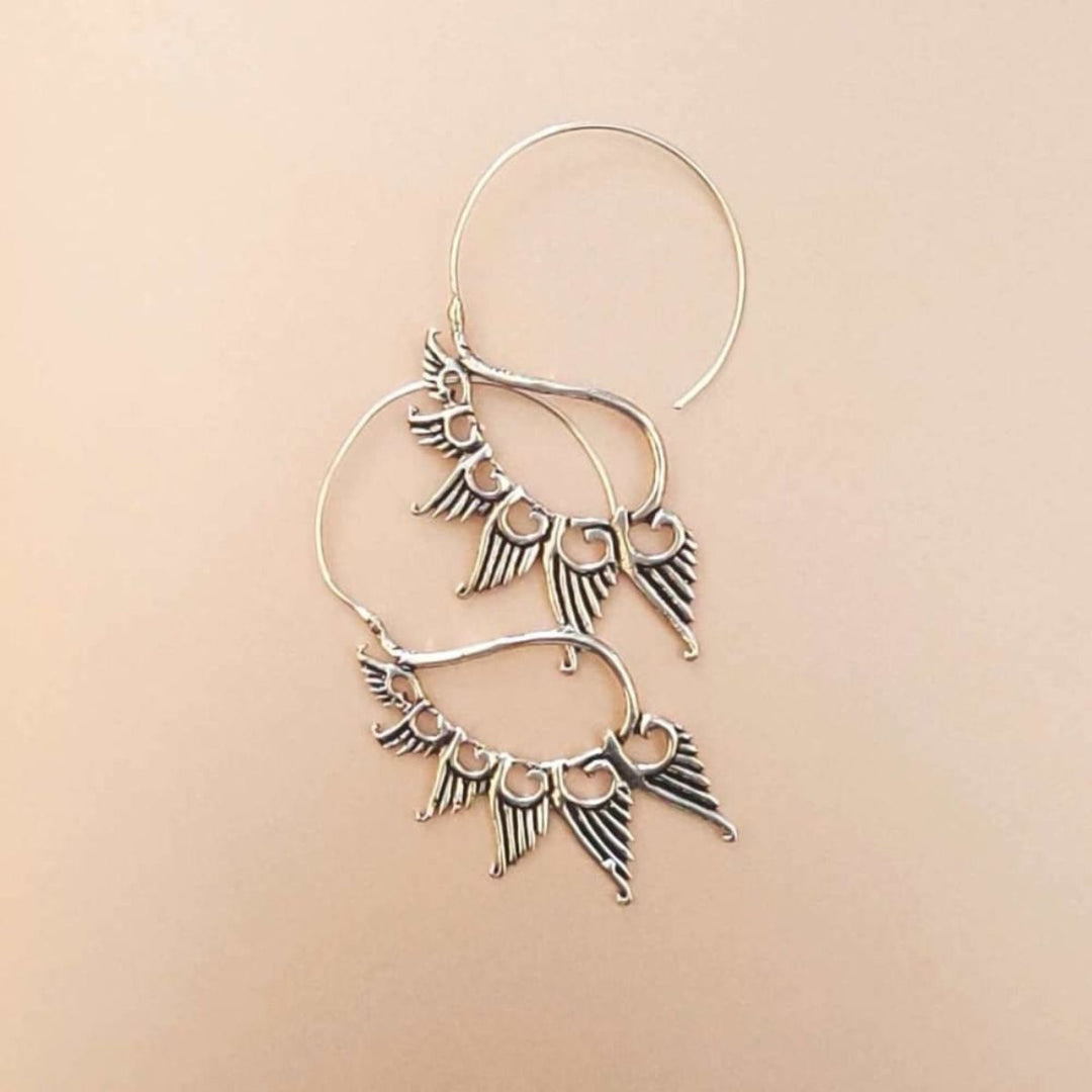 Swan Silver Plated Brass Metal Earrings | Hand-Crafted |