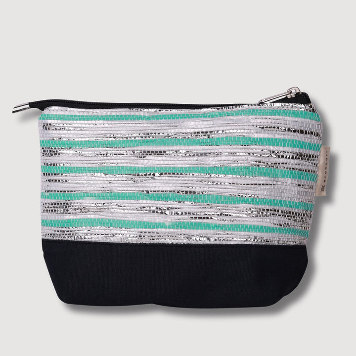 Green-Silver Pouch Bag | Spacious | Hand-Crafted | Stylish