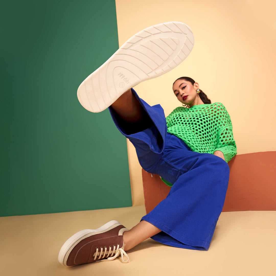 Wooden Brown Sneakers for Women | Stay Stylish From Dawn till Dusk