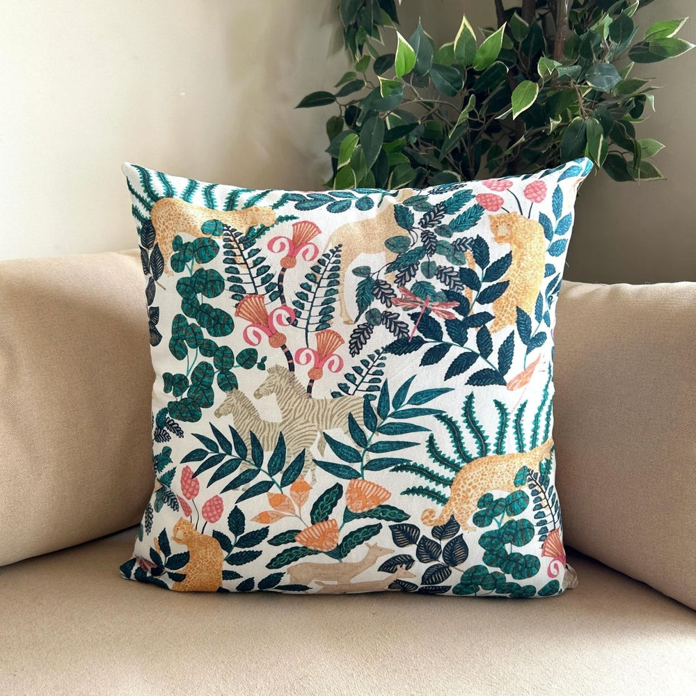 Blooming Forest Cotton Cushion | Accent Cushion Set Of 2 | 16 x 16 Inch