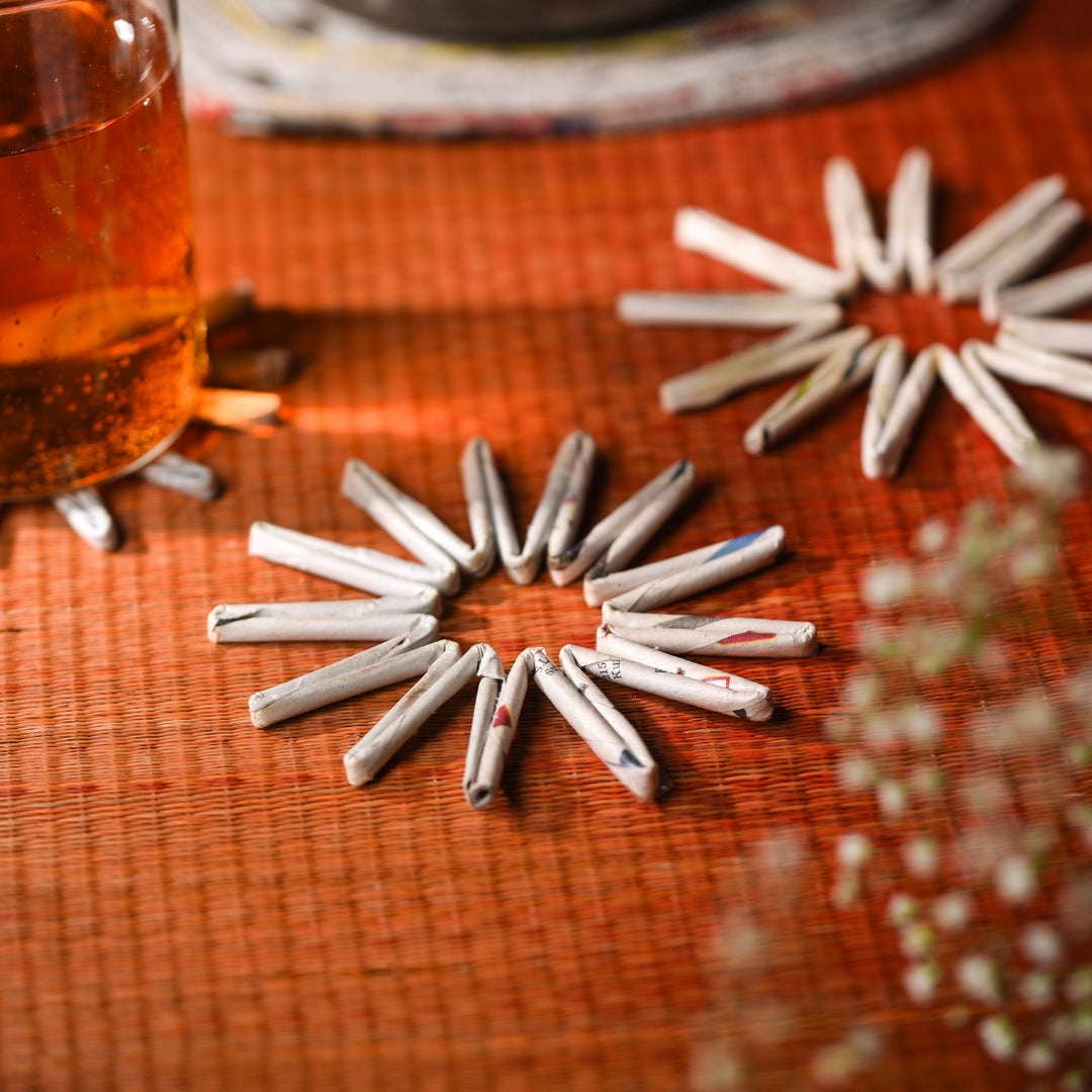 Paper Coiled Star Coasters | Aesthetically Crafted | Unique Table Ware | Set of 6