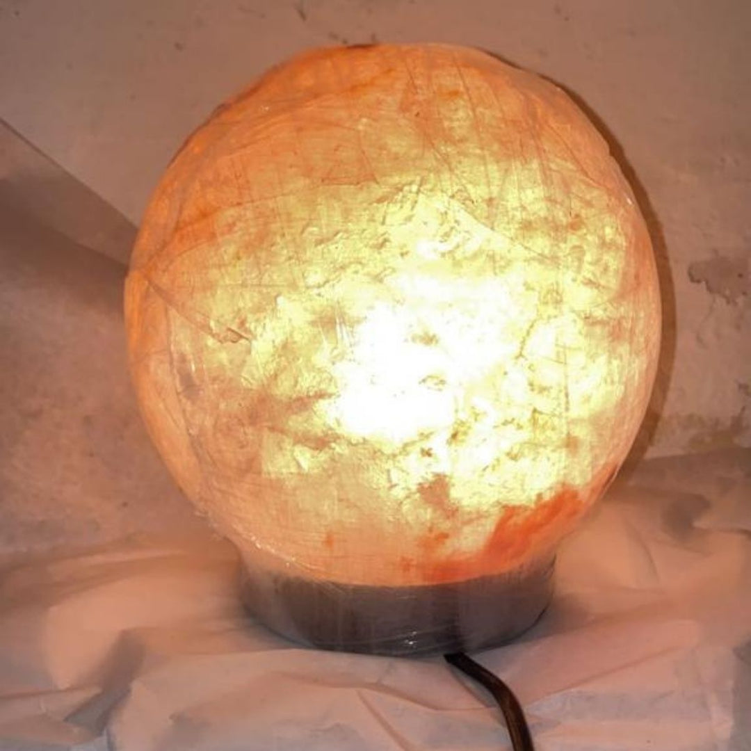 Globe Shape Himalayan Salt Lamp | Hand-Crafted |