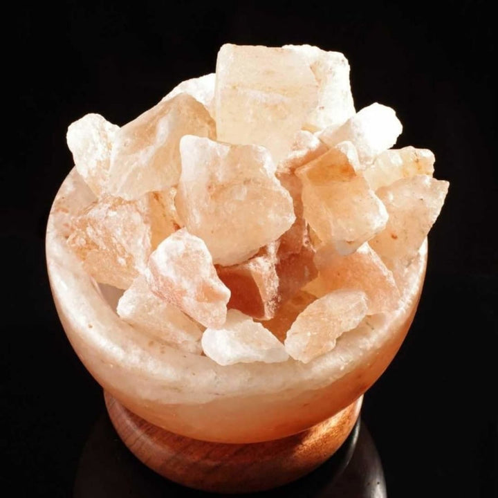 Bowl Himalayan Salt Lamp Fire | Hand-Crafted