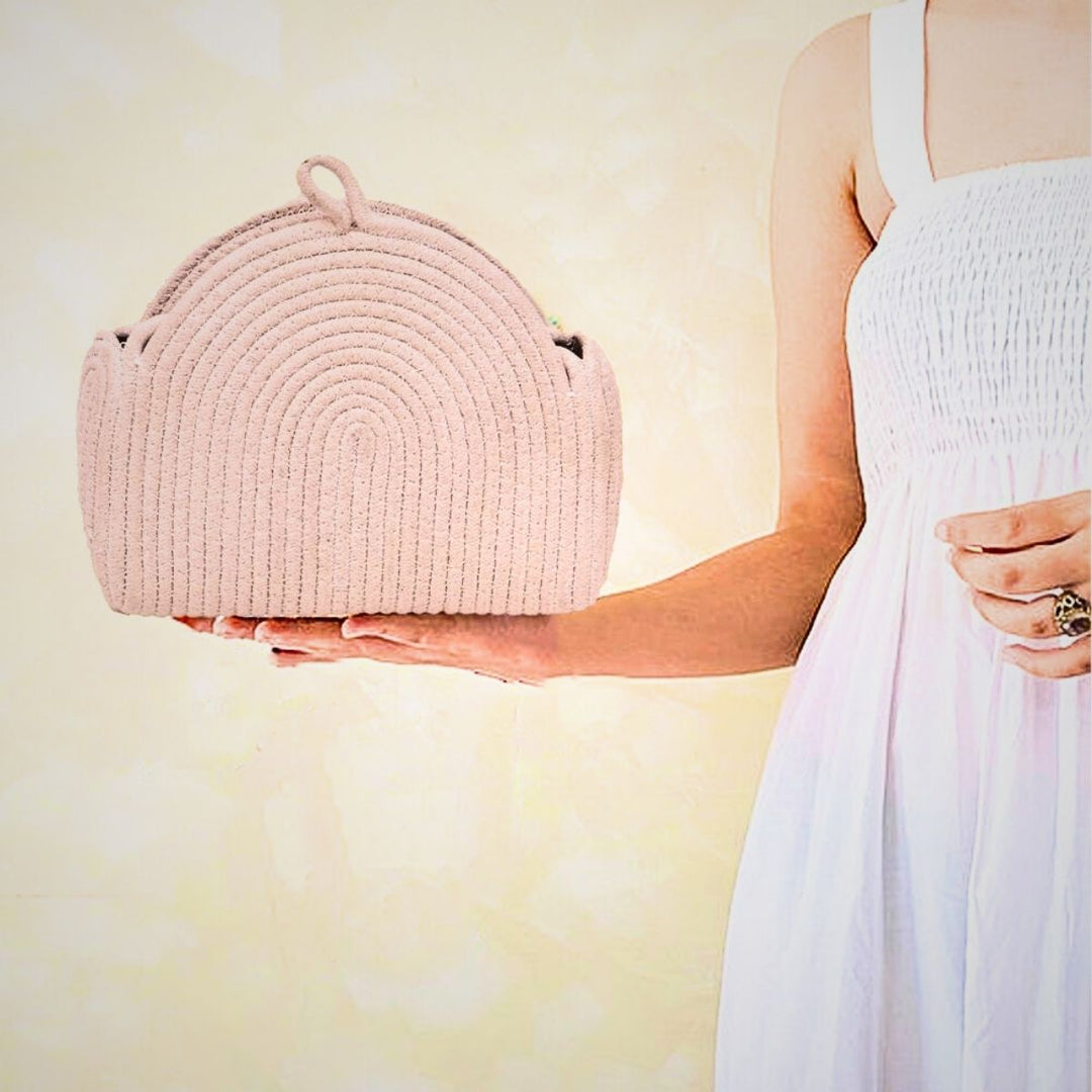 Hand-Crafted Sling Bags In Set Of 3 | Rust, Off-White & Bottle Green