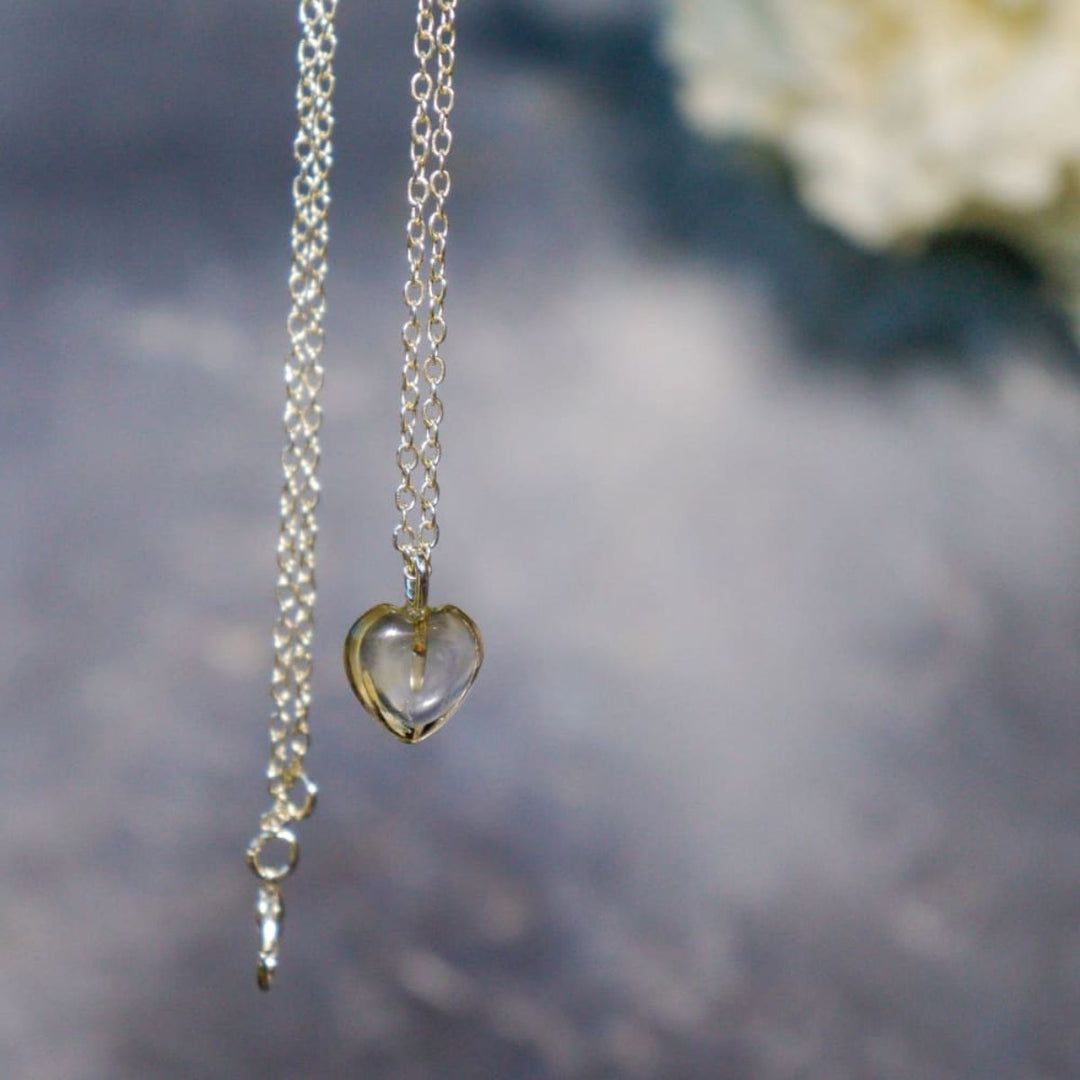 Citrin Stone Pendant With Silver Chain | Healing Jewellery | Yellow Stone