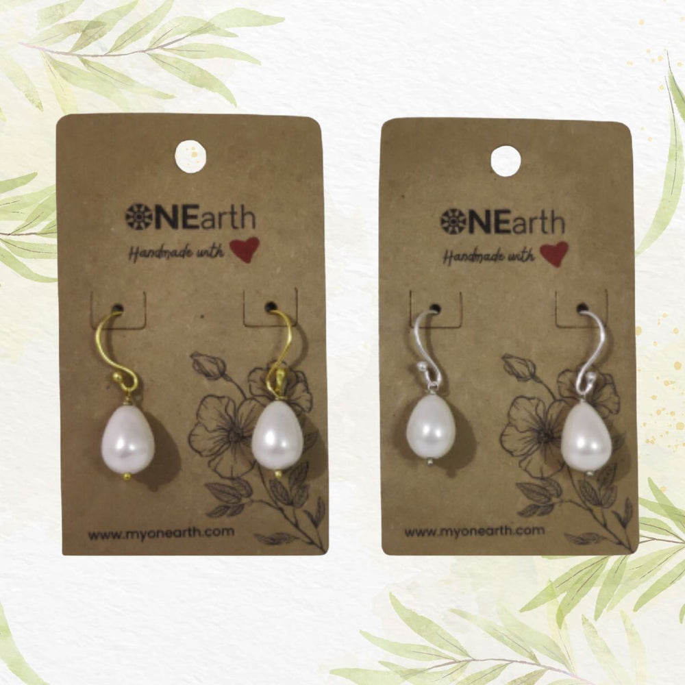 Drop Baroque Shell Pearl Earrings With Golden Hook |