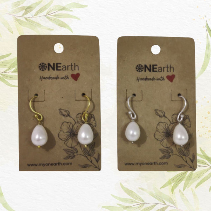 Drop Baroque Shell Pearl Earrings With Silver Hook