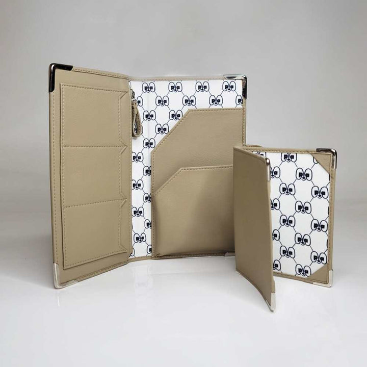 Passport Case | Travel Essential | Cactus Leather & R-Elan Fabric | Beige