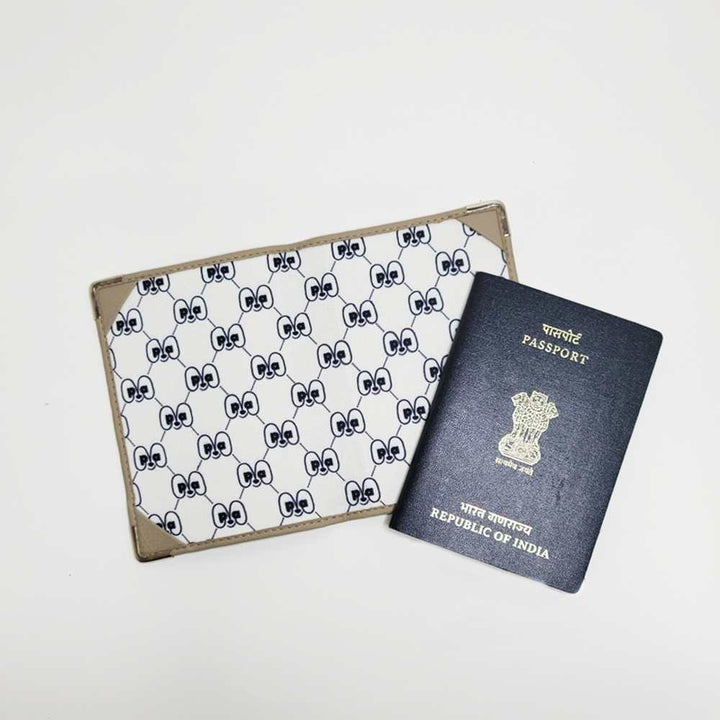 Passport Case | Travel Essential | Cactus Leather & R-Elan Fabric | Beige