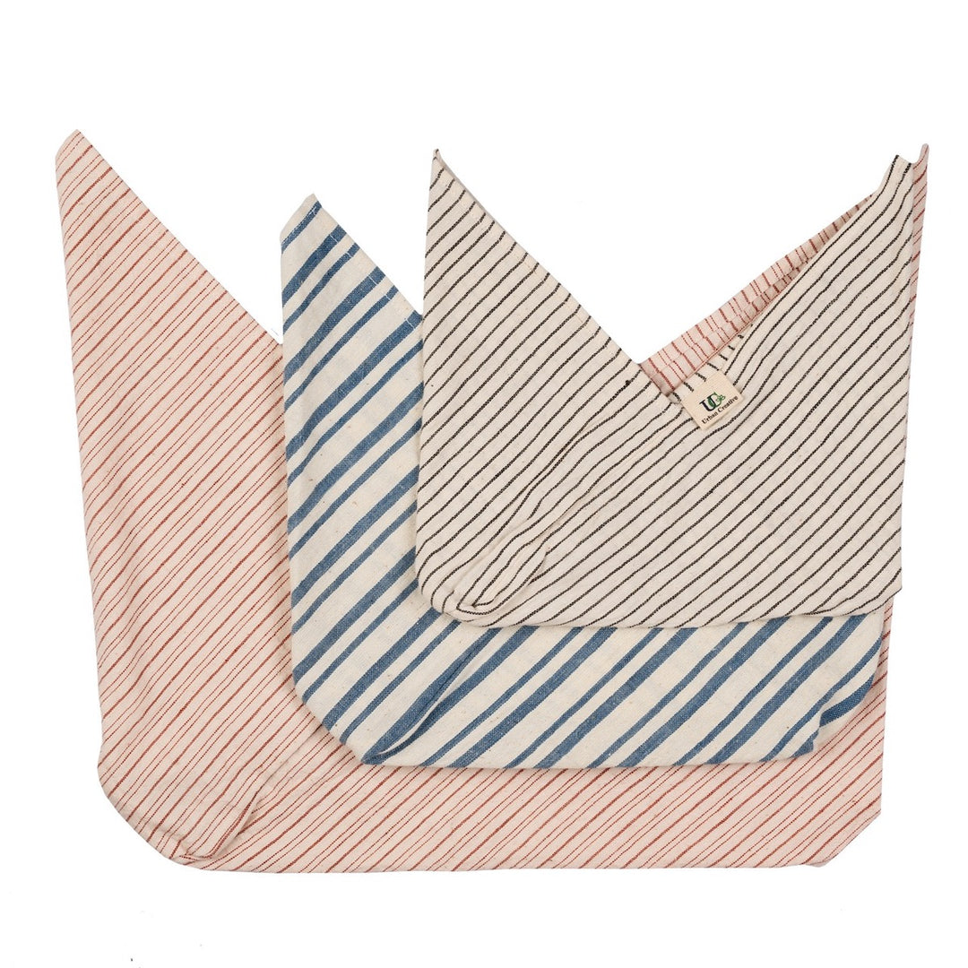 Bento Bags | Kala Cotton | Vegetables & Fruits Storage | Assorted Colours | Set of 3