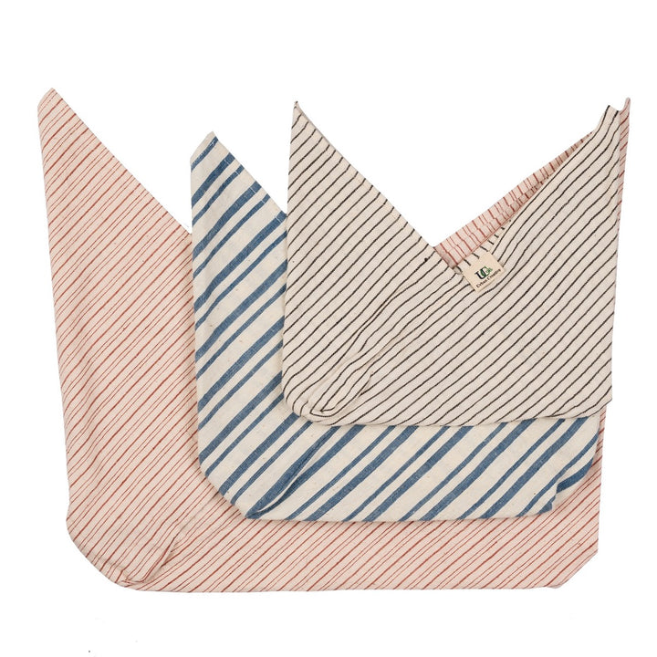 Bento Bags | Kala Cotton | Vegetables & Fruits Storage | Assorted Colours | Set of 3