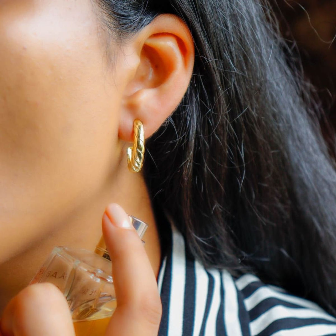 Circle Hoop Earrings | Gold Finish Brass Metal | Elegant and Smart Accessory