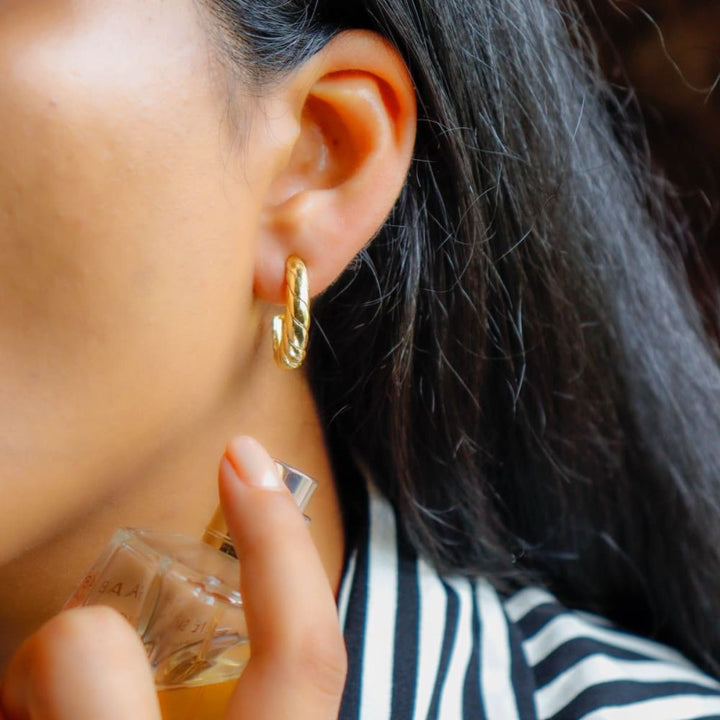 Circle Hoop Earrings | Gold Finish Brass Metal | Elegant and Smart Accessory