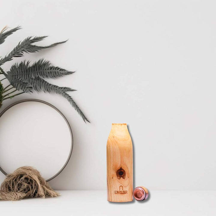 Water Bottle | Copper And Teak Wood Made | Must-Have Drink Ware | 500 ML