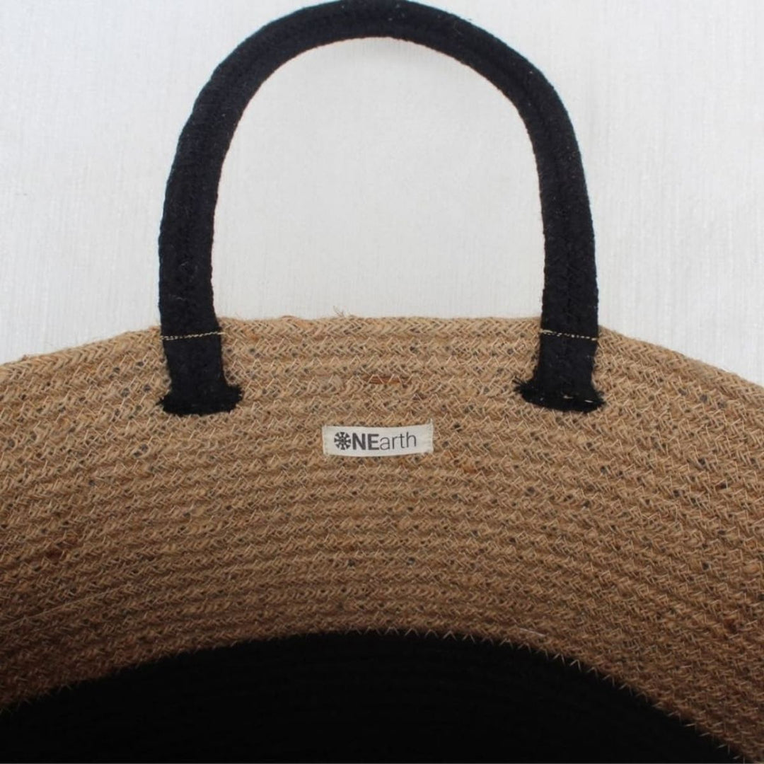 Jute & Black Tote Bag |
