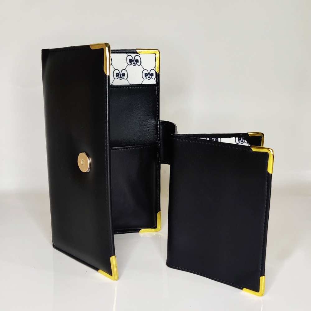 Passport Cover | Travel Essential | Cactus Leather & R-Elan Fabric | Black