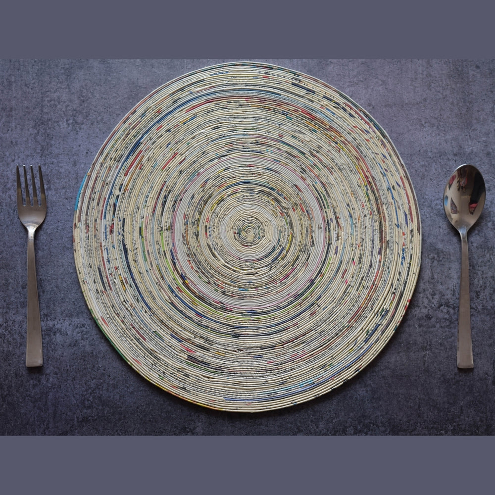 Round Quarter Place Mats | Artistic & Unique | Paper Coiled Craft | Set of 6