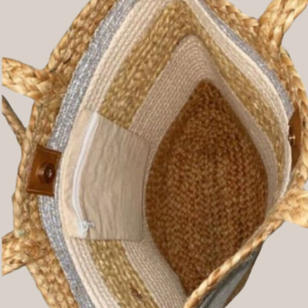 Jute & White Tote Bag |