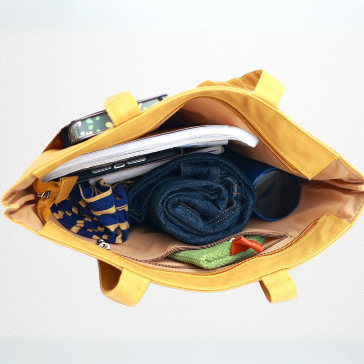 Dual Shade Shopper Tote Bag | Cotton Canvas | Hand-Crafted | Minimalistic Chic