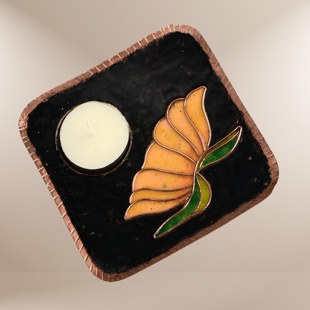 Vasant Lotus Tealight Candle Holder | Copper Ware | Hand-crafted | Set Of 2