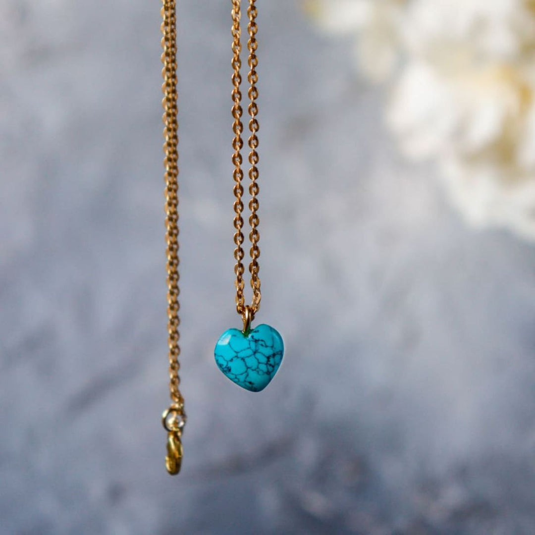 Turquoise Stone Pendant With Golden Chain | Healing Stone | Vibrant Look