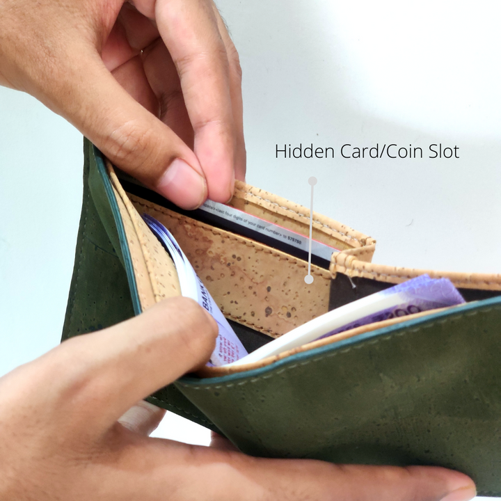Men Wallet | Cork | Light-weight | Water Resistant | Olive