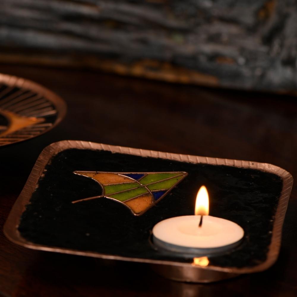 Zhep Tealight Candle Holder | Copper Ware | Hand-crafted | Set Of 2