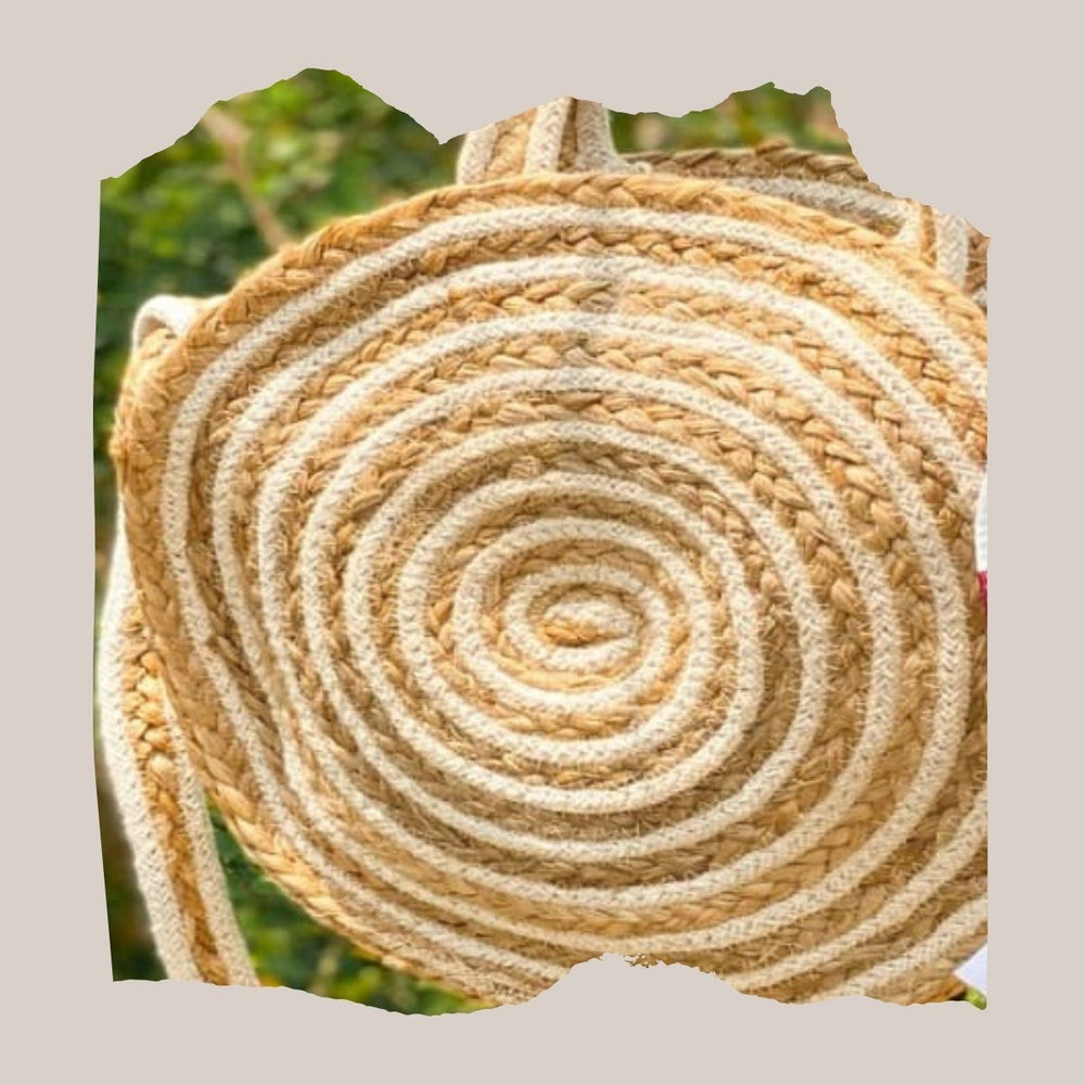 Round Shoulder Sling Bag For Women | Jute & Cotton | Beautiful Accessory